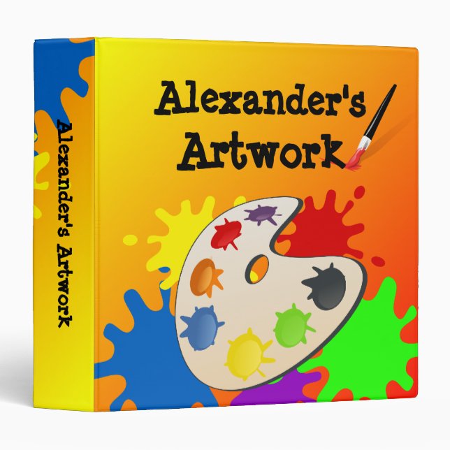 Classeur École d'art pour enfants Enfants d'art préscolaire (Devant/Côté)