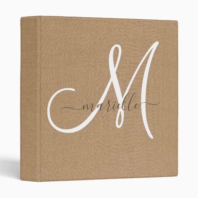 Classeur École de bureau Monogram Sand Faux (Devant/Côté)