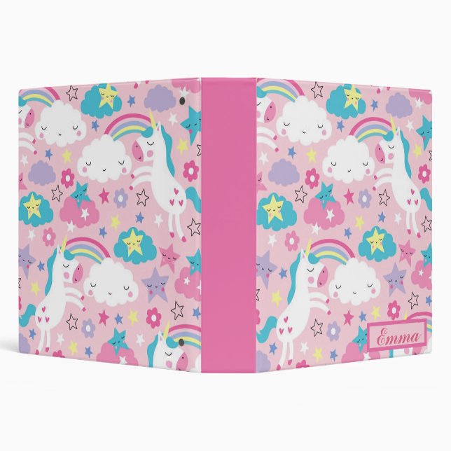 Classeur École de licorne rose (Arrière-plan)