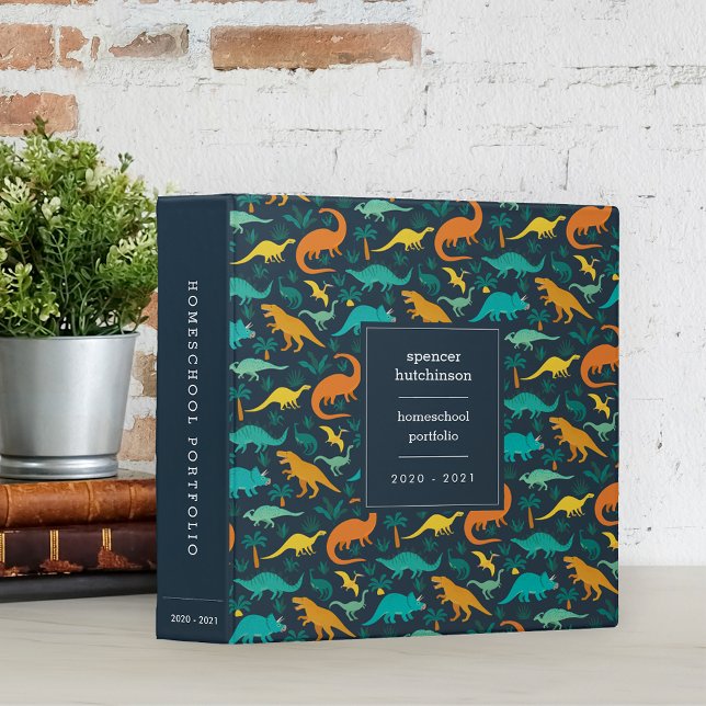 Classeur École de Motifs de la Marine Blue Dinosaur ou écol (Créateur téléchargé)
