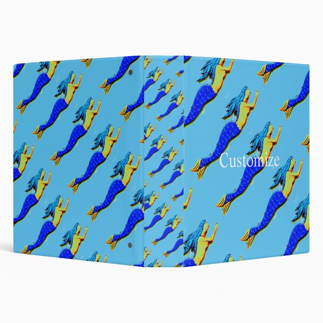 Classeur école de sirènes à queue bleue (Arrière-plan)
