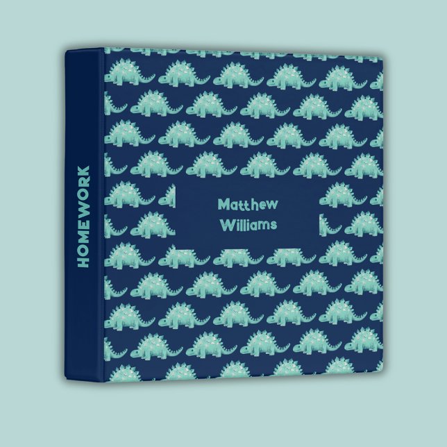 Classeur Ecole de Stegosaurus Green Dinosaur pour enfants (Dinosaur Stegosaurus Binder)