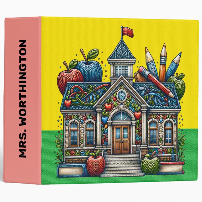 Classeur École d'enseignants - Voir retour - (Devant/Côté)