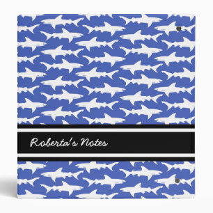 Classeur École des requins bleu et blanc drôles