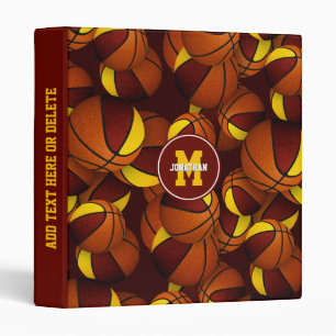 Classeur école d'or maroon couleurs garçons filles basket