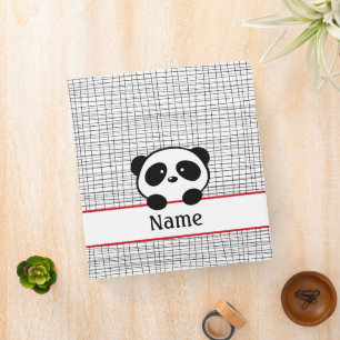 Classeur École d'ours de Panda rouge et noir