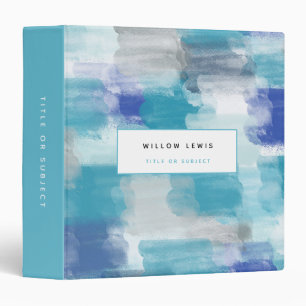 Classeur Ecole moderne Turquoise Grey Watercolor