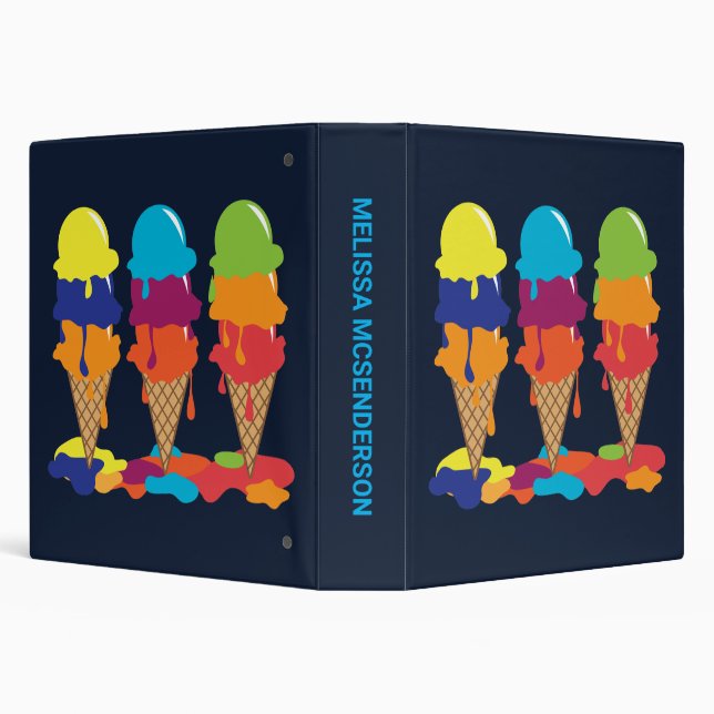 Classeur École pour enfants Crème glacée colorée (Arrière-plan)