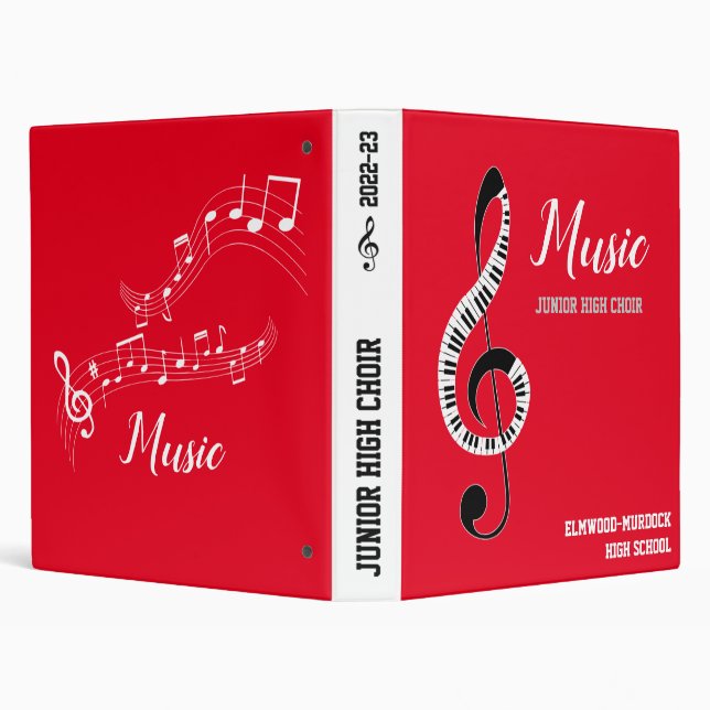 Classeur École Rouge Enseignant Choral Musique 3 Cercle Cla (Arrière-plan)