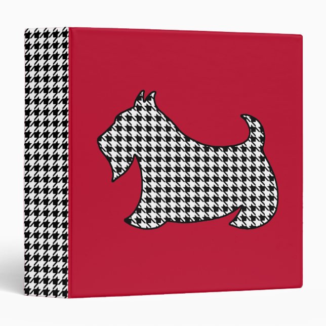 Classeur écossais Terrier Houndstooth (Devant/Côté)