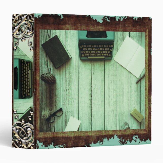 Classeur Écriture assez rustique de machine à écrire de (Devant/Côté)