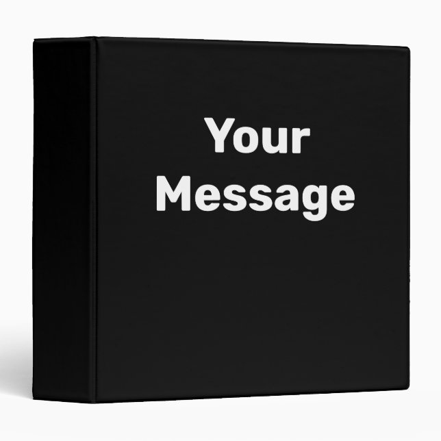 Classeur Écrivez votre message Modèle texte noir et blanc (Devant/Côté)
