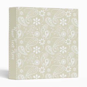 Classeur Ecru Paisley ; Floral