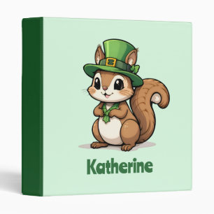Classeur Écureuil Mignon Personnalisé de la Saint-Patrick