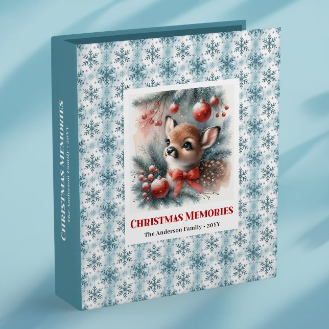 Classeur Editable baby deer snowy forest kids 3 ring binder (Editable baby deer snowy forest kids ring binder

)