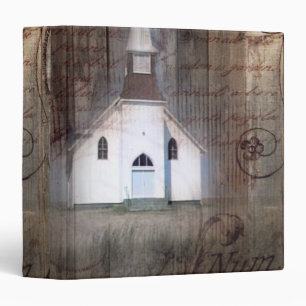 Classeur Église rustique primitive en bois affligée de pays