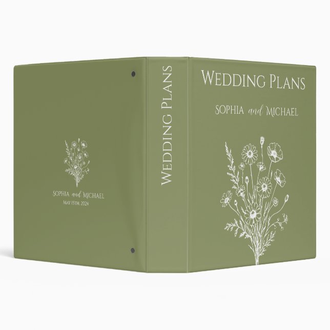 Classeur Élégance fleur sauvage -Plans Mariages- (Arrière-plan)