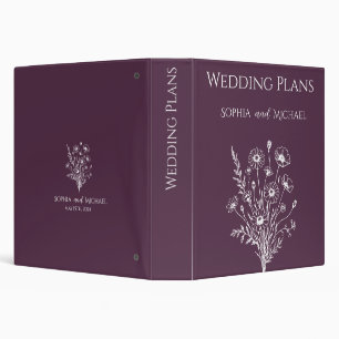 Classeur Élégance fleur sauvage -Plans Mariages-
