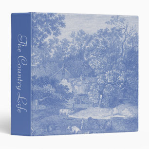 Classeur Élégance minable de pays de Blue Toile de Jouy