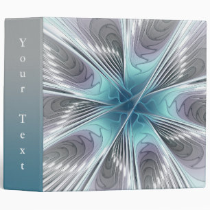 Classeur Élégance Moderne Bleu Gris Blanc Art Texte Fleur