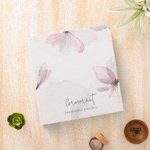 Classeur Elégant Abstrait Blush Aquarelle Floral Business