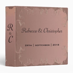 Classeur Élégant Album de mariage d'or Rose