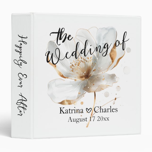 Classeur Élégant Album de mariage Keepsaké (Devant/Côté)