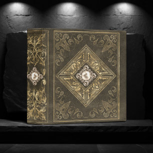 Classeur Élégant Album ornemental Brown et bijoux en or