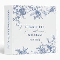 Élégant album photo Mariage Victorian Blue Floral