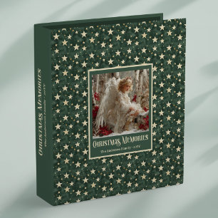 Classeur Élégant Ange de Noël Rouge Vert Or Mémoire