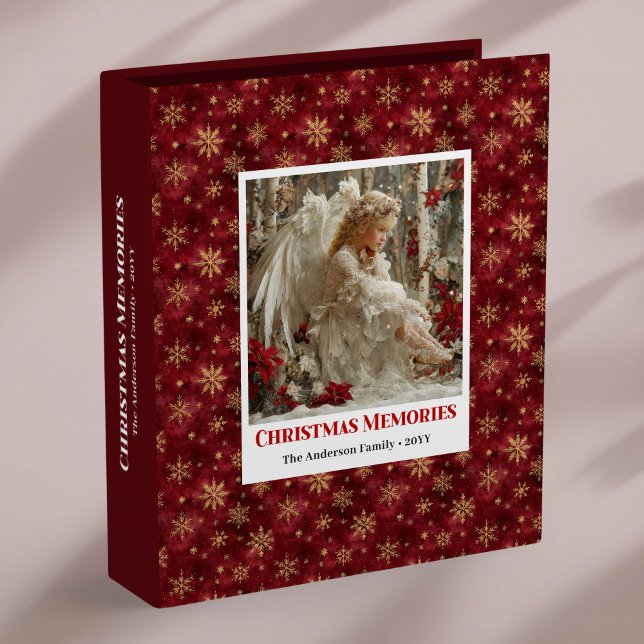 Classeur Elegant Angel Red Gold Personalized Christmas  (Elegant Angel Red Gold Personalized Christmas Memory Album

)