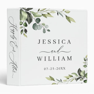 Classeur Elégant aquarelle Eucalyptus Mariage personnalisé
