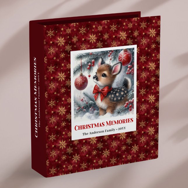 Classeur Elegant baby deer snowy forest Christmas memory  (Elegant baby deer snowy forest Christmas memory album

)