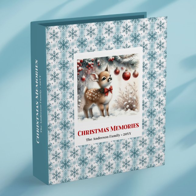 Classeur Elegant baby deer snowy forest kids ring binder (Elegant baby deer snowy forest kids ring binder)
