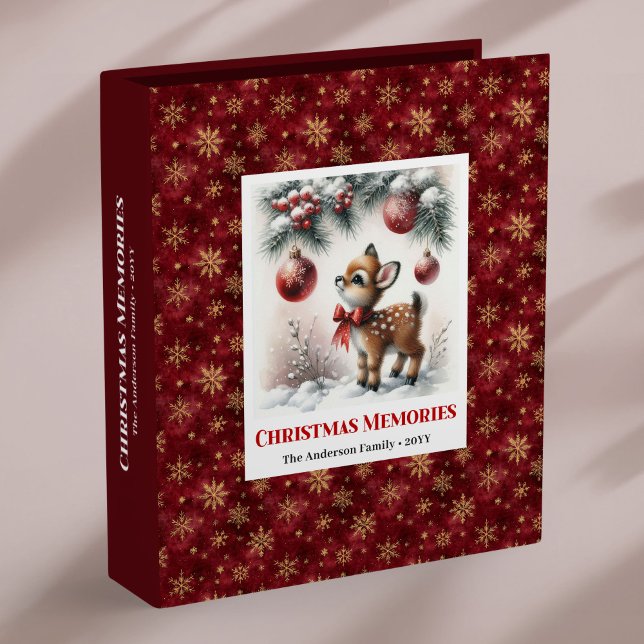 Classeur Elegant baby deer snowy forest personalized album  (Elegant baby deer snowy forest personalized album binder

)