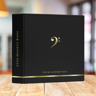 Classeur Elégant Bass Clef Music Choir Concert Noir