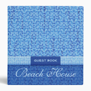 Classeur Elégant Beach House Livre d'or Blue Damask