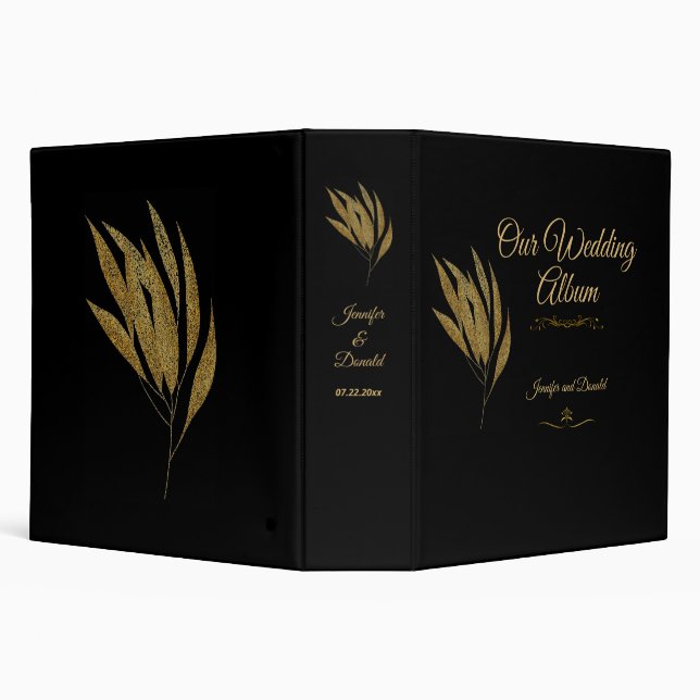 Classeur Élégant Black Gold Parties scintillant Brooch Mari (Arrière-plan)