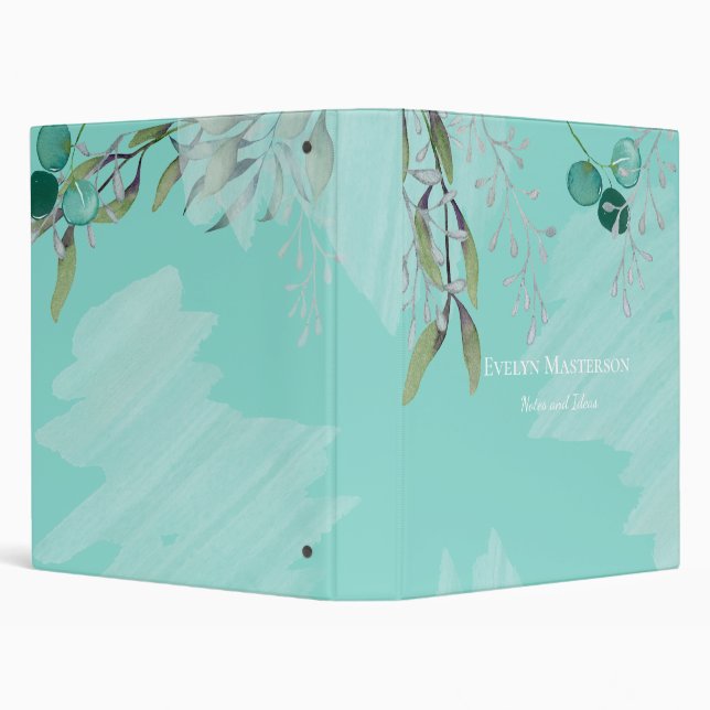 Classeur Elégant bleu Turquoise Creative Eucalyptus (Arrière-plan)