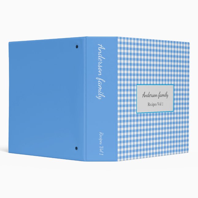 Classeur Elegant Blue Gingham Recipes Book (Arrière-plan)