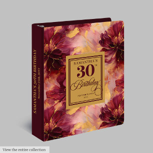 Classeur Elégant Blush Bourgogne Or 30e anniversaire Keepsa