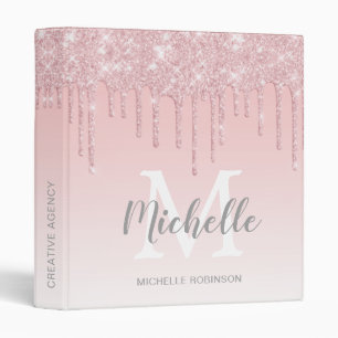 Classeur Elégant Blush Parties scintillant Drivers Monogram