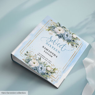 Classeur Élégant Boho Bleu Poussiéreux Eucalyptus Floral Sw