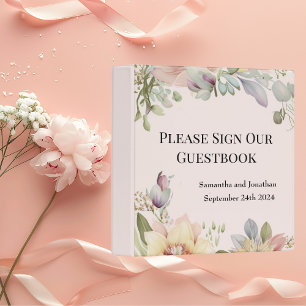 Classeur Elégant BOHO Fleur sauvage Mariage livre d'hôtes