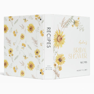 Classeur Elégant Boho Sunflower Fête des mariées botanique