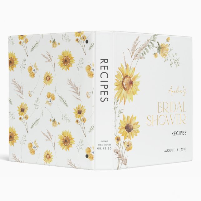 Classeur Elégant Boho Sunflower Fête des mariées botanique (Arrière-plan)