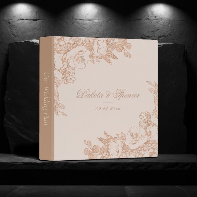 Classeur Élégant botanique | Blush Rose Gold Wedding Album (Créateur téléchargé)