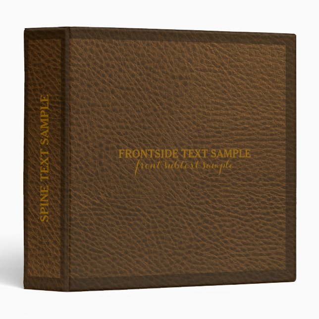 Classeur Élégant Brown Faux Naturel Cuir Imprimer (Devant/Côté)