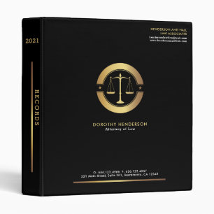 Classeur Elégant Bureau d'Avocat Black & Gold