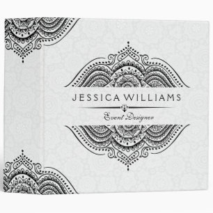 Classeur Elégant Cercles de dentelle noire & Fils